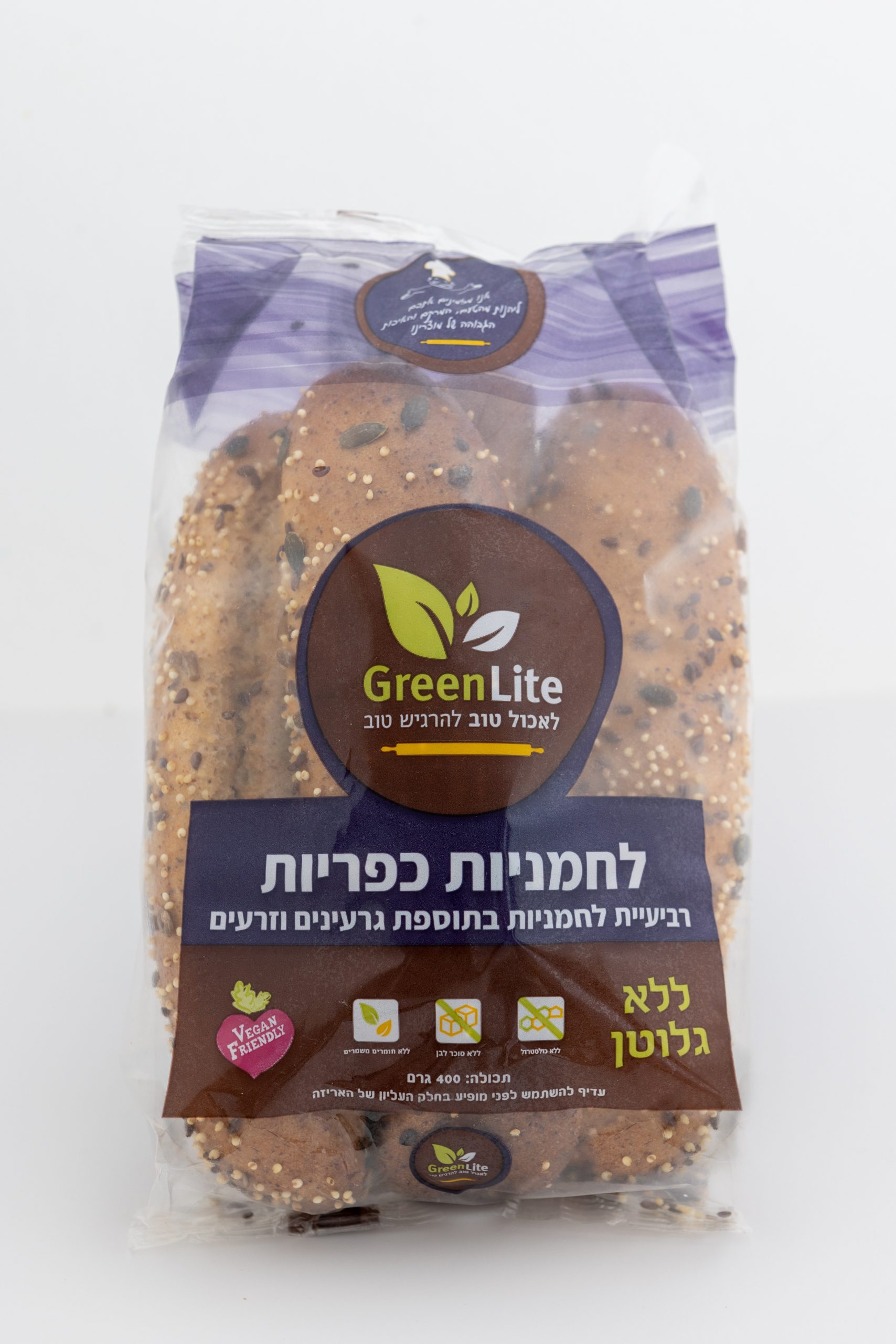 רביעיית לחמניות כפריות "גרין לייט" 400 גרם