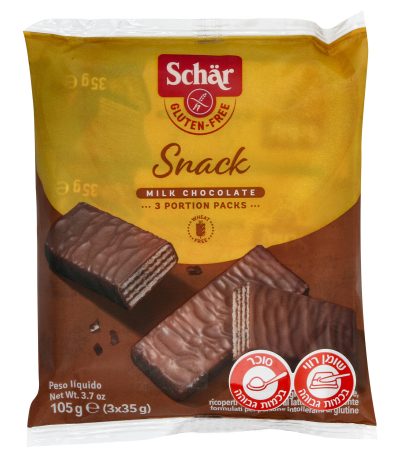 חטיפי וופל מצופים וממולאים schar 105 גרם