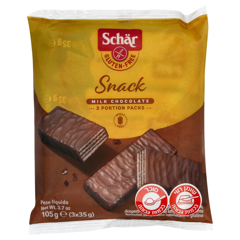 חטיפי וופל מצופים וממולאים schar 105 גרם