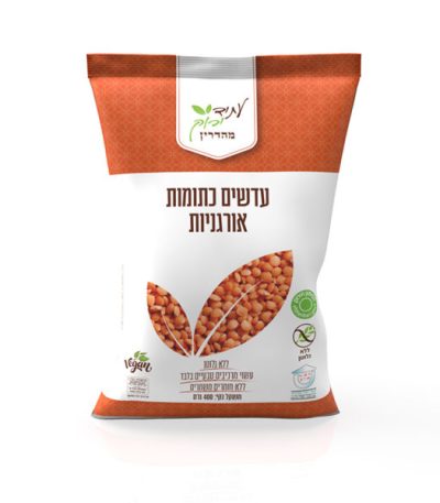 עדשים כתומות אורגניות ללא גלוטן עתיד ירוק 400 גרם