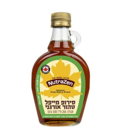 סירופ מייפל אורגני טהור ללא גלוטן NutraZen 250 מ"ל