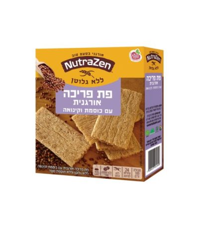פת פריכה אורגנית ללא גלוטן – כוסמת וקינואה NutraZe 100 גרם