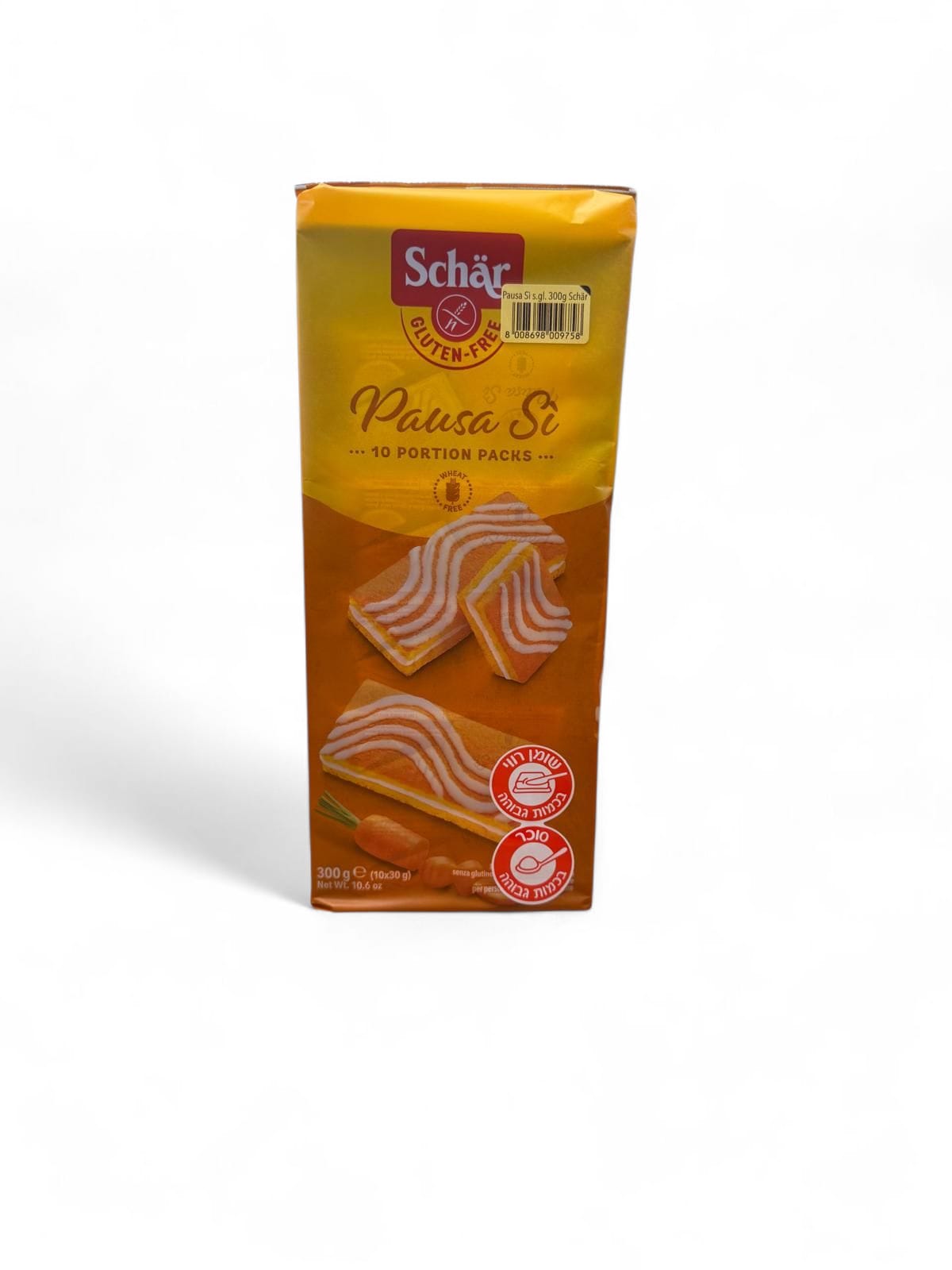 מארז עוגה אישית בטעם תפוז גזר ללא גלוטן schar 300 גרם מארז עוגה אישית בטעם תפוז גזר ללא גלוטן schar 300 גרם